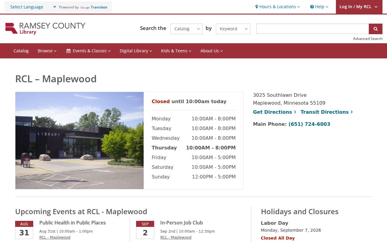 Maplewood city directory research access at Ramsey County Library Maplewood