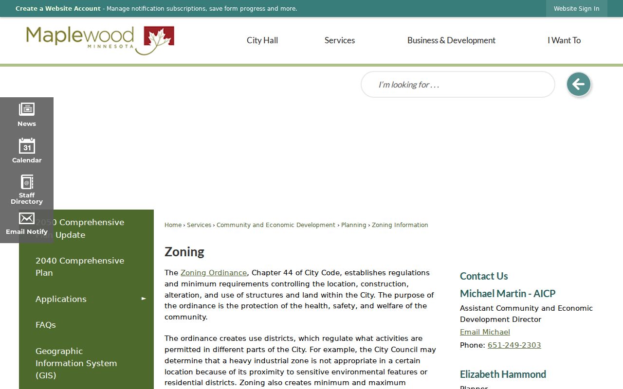Maplewood neighbors zoning information and interactive map context